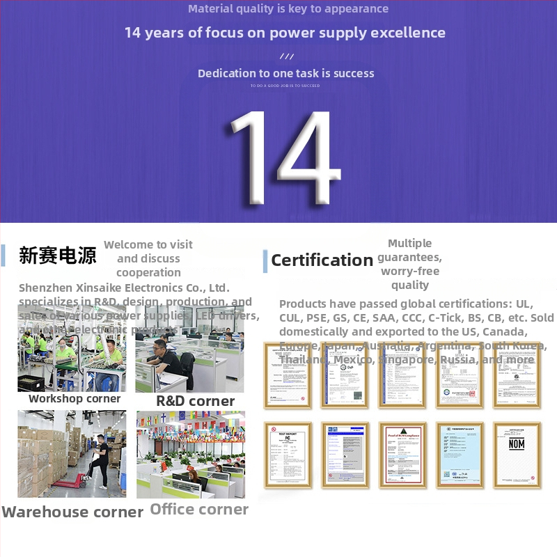 Napájací adaptér pre LED pásik, výstup 5V, vstup 100-240V, model XSD-0503000NUSD, OEM k dispozícii, 2-ročná záruka