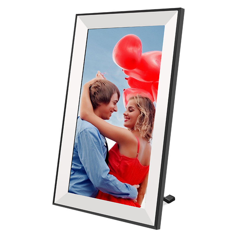Digitalni okvir za fotografije s cloud albummom, Wi‑Fi, IPS zaslon 1280x800, 16 GB pohrane, reprodukcija glazbe i videozapisa