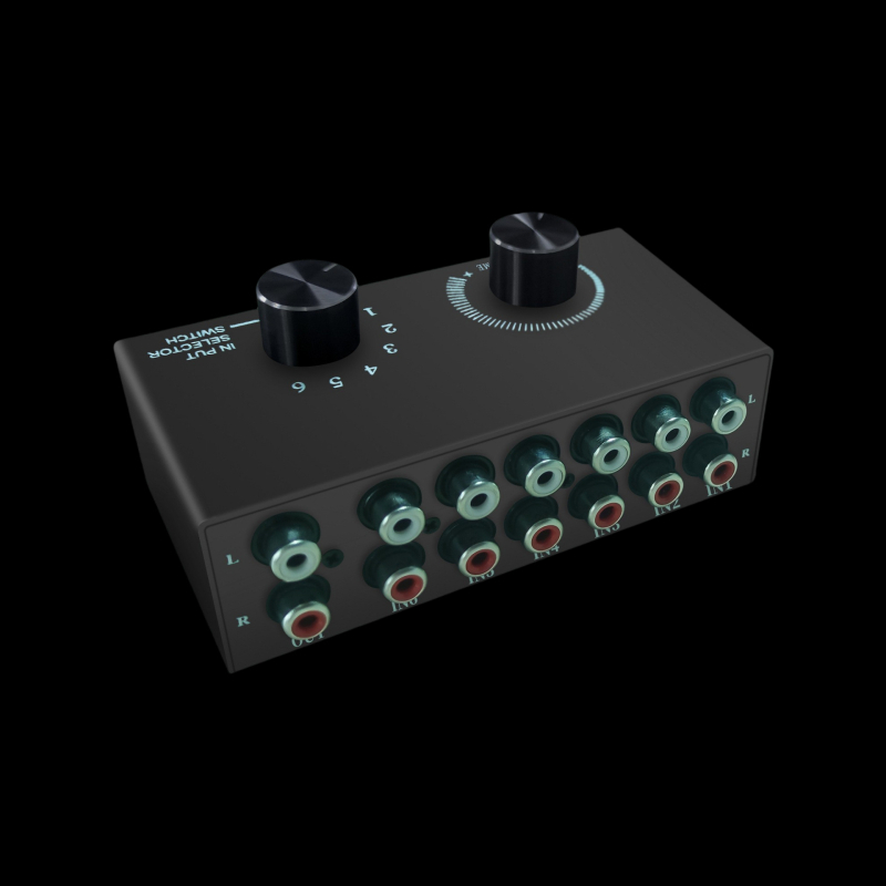 CACONV CA-6-1 switch audio RCA stereo 6 în 1