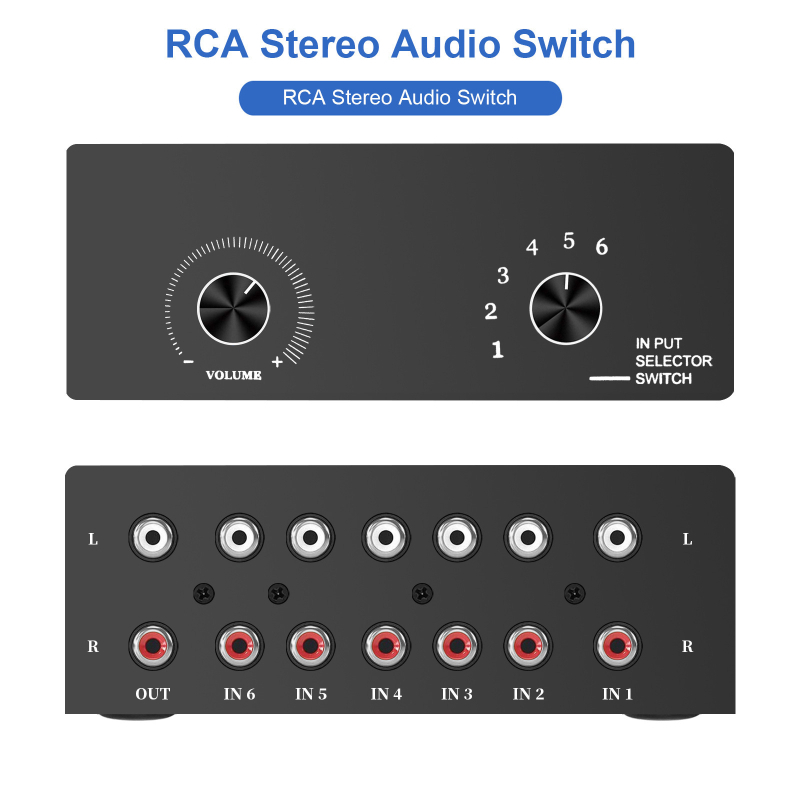 CACONV CA-6-1 switch audio RCA stereo 6 în 1
