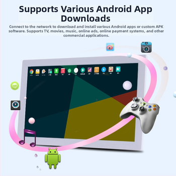 Android-based 10-palcová HD digitálna fotoramka s sieťovým pripojením a dotykovým displejom, POE reklamné zariadenie; rozlíšenie 1280x800, 8 GB pamäť, podpora MS/SD/USB/TF, BMP/JPEG/PNG/GIF