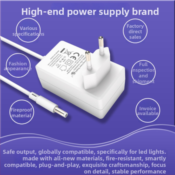 Napájací adaptér s EU zásuvkou, CE certifikát, prepínateľný zdroj pre LED osvetlenie a monitorovanie, 12V3A a 24V1.5A, vstup 100–240V