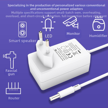 Napájací adaptér s EU zásuvkou, CE certifikát, prepínateľný zdroj pre LED osvetlenie a monitorovanie, 12V3A a 24V1.5A, vstup 100–240V