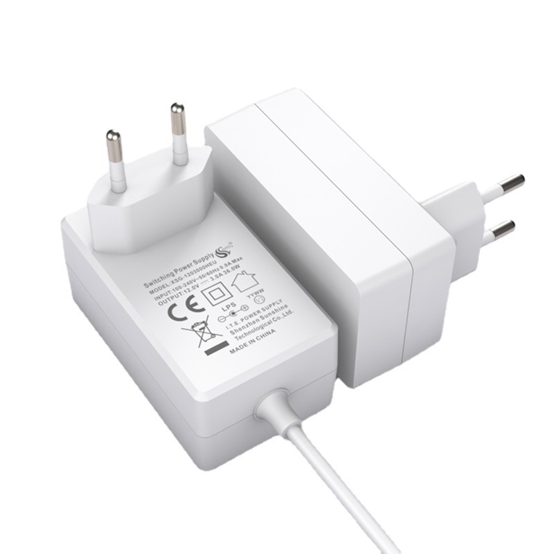 Τροφοδοτικά με πρίζα ΕΕ, CE πιστοποιημένα, μεταγωγική μονάδα για LED φωτισμό και παρακολούθηση, 12V3A και 24V1.5A, είσοδος 100–240V