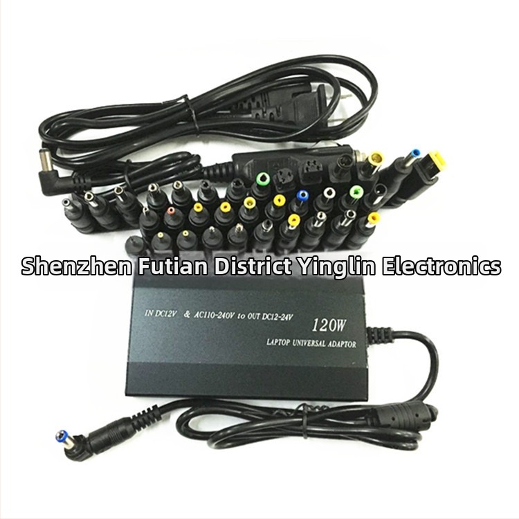 120W univerzálny nabíjač pre domáce a automobilové použitie s 34 adaptérovými rozhraniami, výstup 12-24V, 5A, vstup 12-240V AC/DC