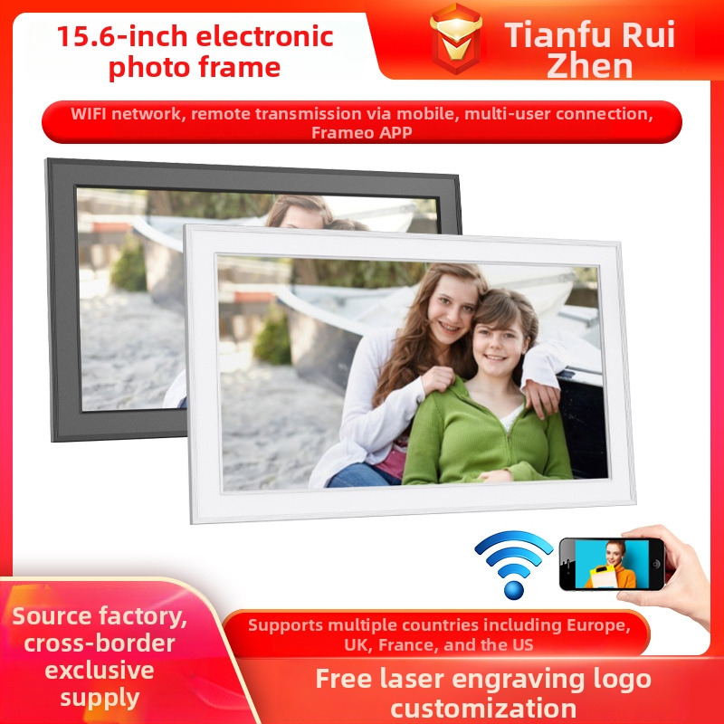 WiFi digitálna fotoramka s IPS displejom, automatické otáčanie, zdieľanie fotografií a videí, 32 GB úložisko, podpora TF karty, výstup TV