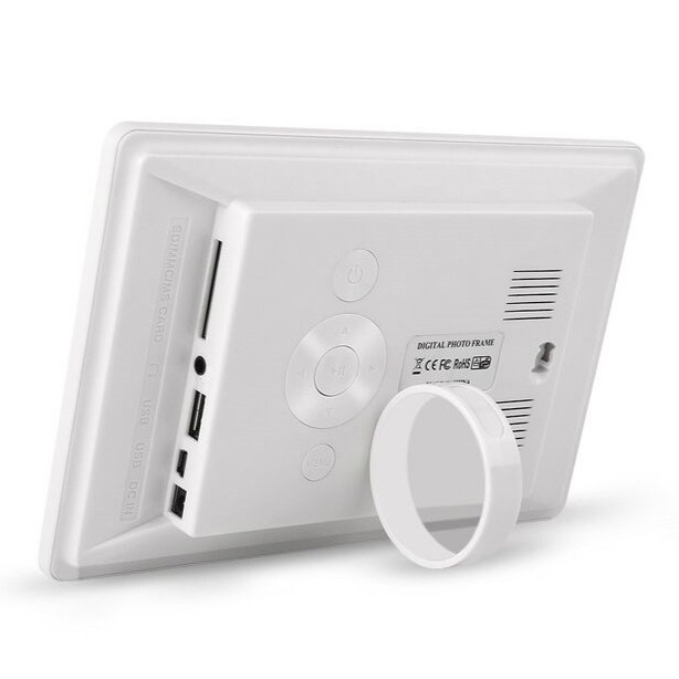 Qt701 Ramă foto digitală — 1024x600, suport USB/TF, redare muzică și video, montaj pe perete