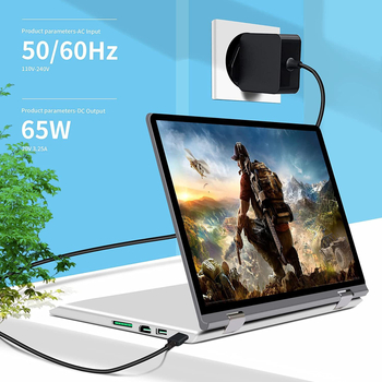 65W USB-C зарядно за Lenovo лаптопи, PD20V, изход 5-20V/3A, вход 110-240V