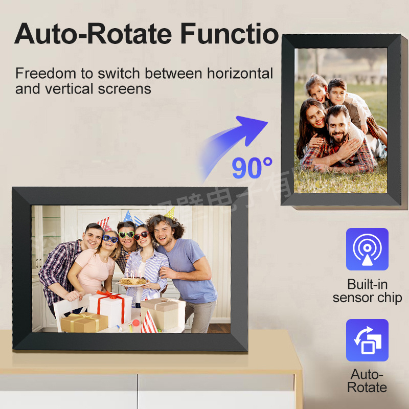 WiFi digitalni okvir za fotografije, 1280x800 zaslon, dodirni zaslon i senzor gravitacije, podrška TF kartici do 32 GB, reprodukcija videa, ROCKCHIP čipset