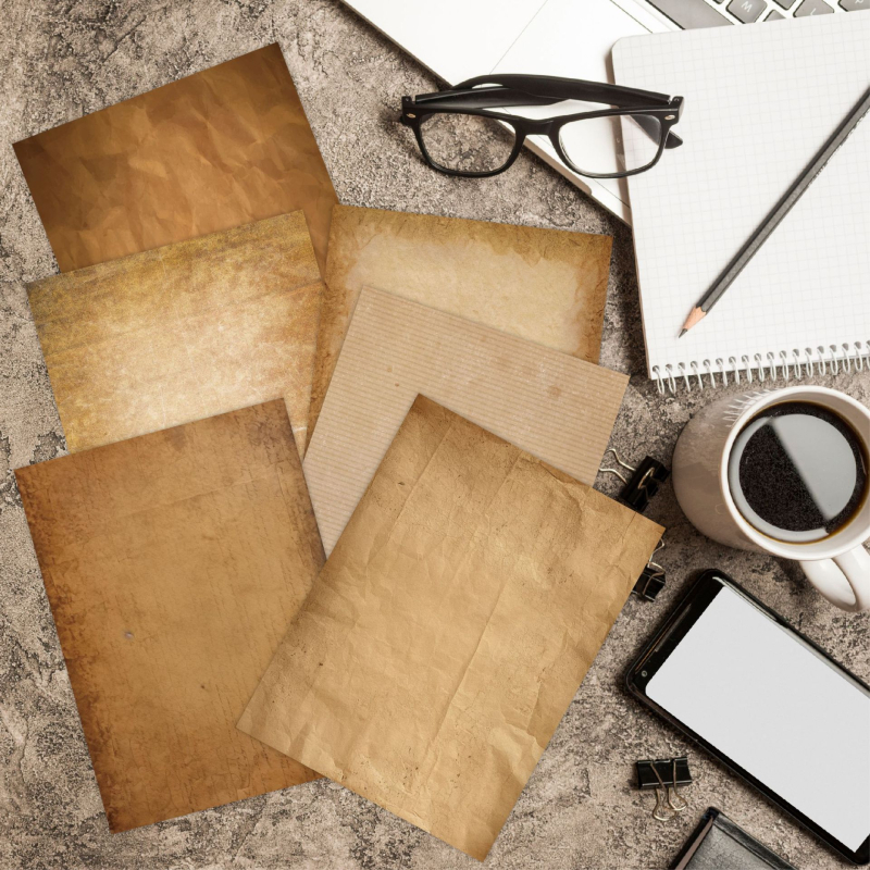 Dexiang Хартиен лист за писма, 48 листа, ретро стил, двустранен печат, за DIY скрапбук