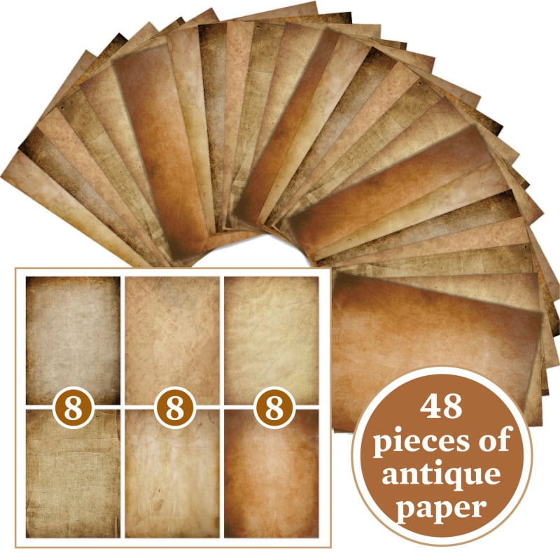 Dexiang Хартиен лист за писма, 48 листа, ретро стил, двустранен печат, за DIY скрапбук