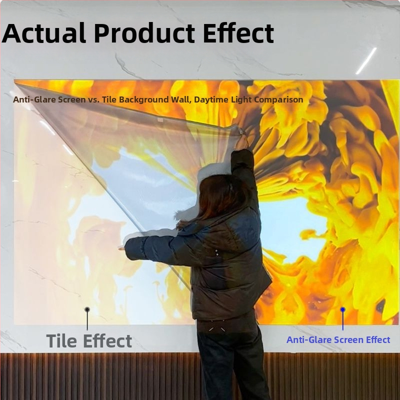 Skladací 4K antireflexné projekčné plátno pre denné premietanie doma, bez vŕtania, ľahká inštalácia