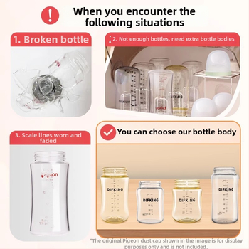 Uzáver PPSU pre fľašu so širokým otvorom, kompatibilný s telom Pigeon – tretia generácia, zahnutý tvar, bez rukoväte, balenie 40 ks