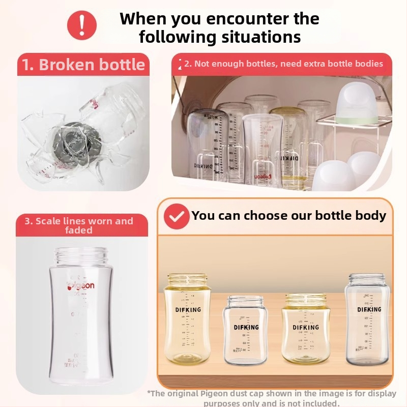 Uzáver PPSU pre fľašu so širokým otvorom, kompatibilný s telom Pigeon – tretia generácia, zahnutý tvar, bez rukoväte, balenie 40 ks