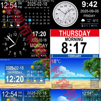 WiFi дигитален часовник с вечен календар, прогноза за времето, температура и влажност; резолюция 1024×600; поддръжка на SD карта и USB флаш памет за домашен настолен
