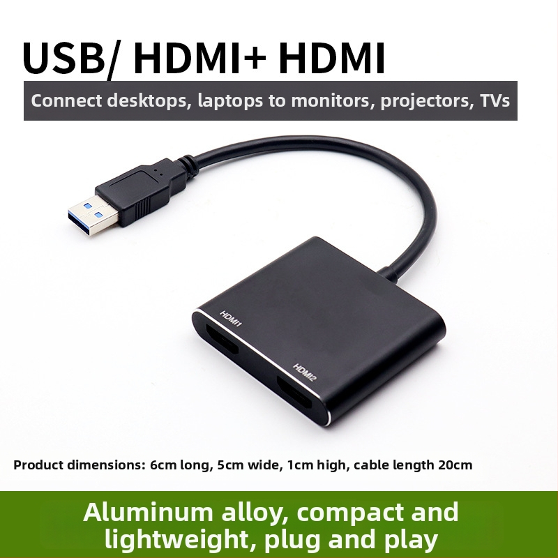 USB na dvostruki HDMI konverter/adaptor i docking stanicu, USB 3.0, 1080p, kompatibilno s Windows