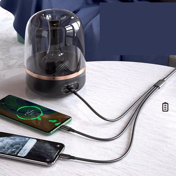 Найлонов оплетен 3-в-1 кабел за данни, бързо зареждане 3A, съвместим с Apple и Android Type-C.