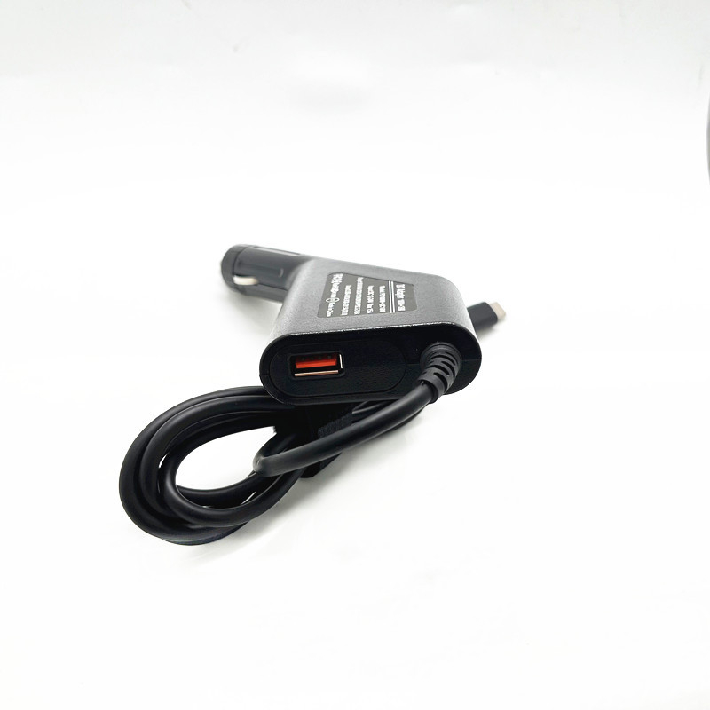 Type-C PD автомобилно зарядно за лаптоп, 100W, вход 12–24V, изход 5–20V, 5A, съвместимо с Lenovo/Asus/Apple/Huawei/Xiaomi