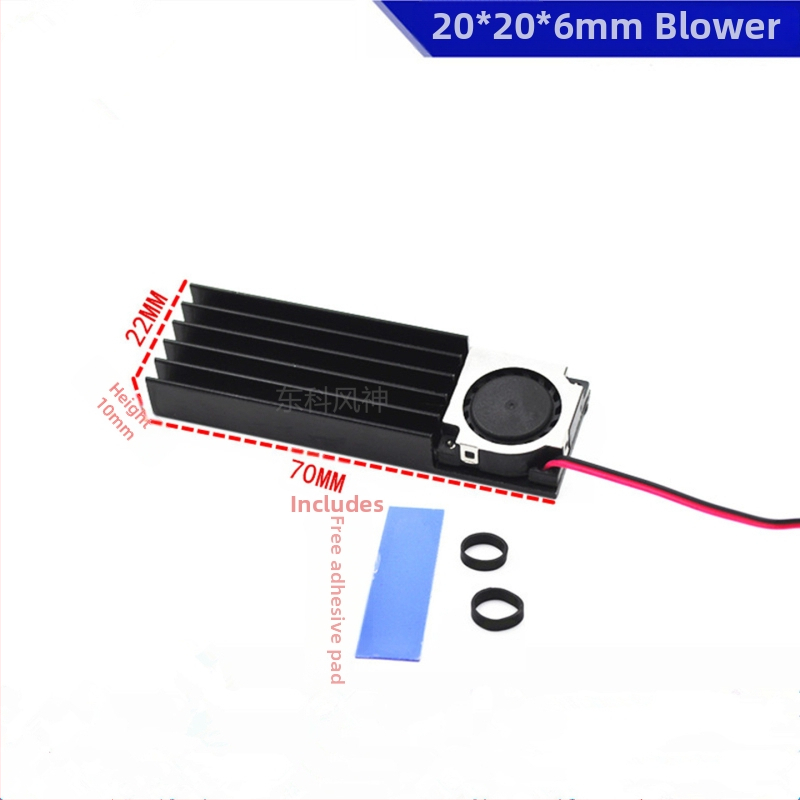 Chladiaci ventil SSD/M.2 22110 s hliníkovým chladičom, olejovým ložiskom, 11000 ot/min, 35 dBA