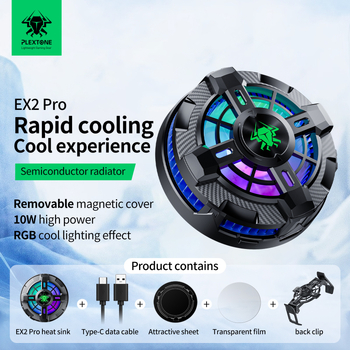 EX2 PRO răcitor pentru telefonul mobil cu clips magnetic pe spate și ventilator, universal, interfață Type-C, metal, 170 g, 10 W