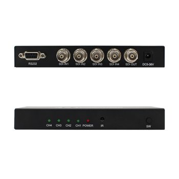 SDI prekidač s 4 ulaza i 1 izlaz, podržava 3G-SDI/HD-SDI video, 1080p rezolucija, OEM kompatibilan
