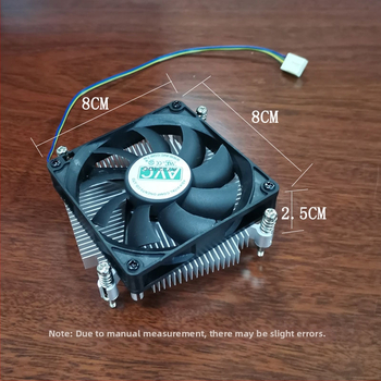 AVC CPU chladič — meď-hliníkové spojenie, olejové ložisko, vzduchové chladenie, bez tepelného vedenia