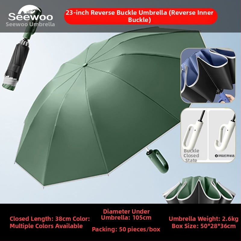 Automatski poslovni kišobran s ravnom šipkom i tiskom logotipa, okvir s 8 rebara od vlakna, čelični štap, platno 190T vinil, UPF > 50