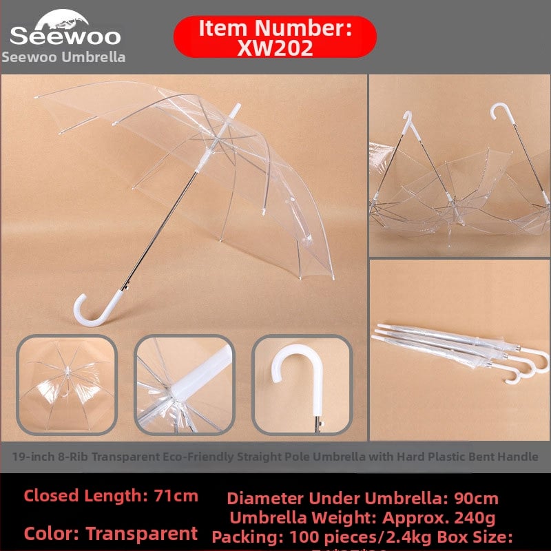 Automatski poslovni kišobran s ravnom šipkom i tiskom logotipa, okvir s 8 rebara od vlakna, čelični štap, platno 190T vinil, UPF > 50