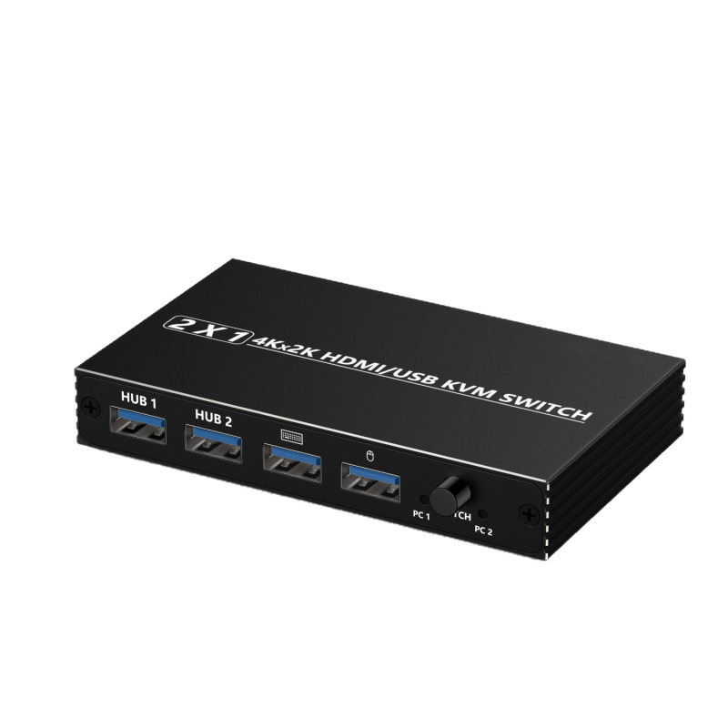 HDMI KVM prekidač EL-0002 — 2 ulaza/1 izlaz ili 1 ulaz/2 izlaza, 4K@60Hz, kompatibilan s Windows 7