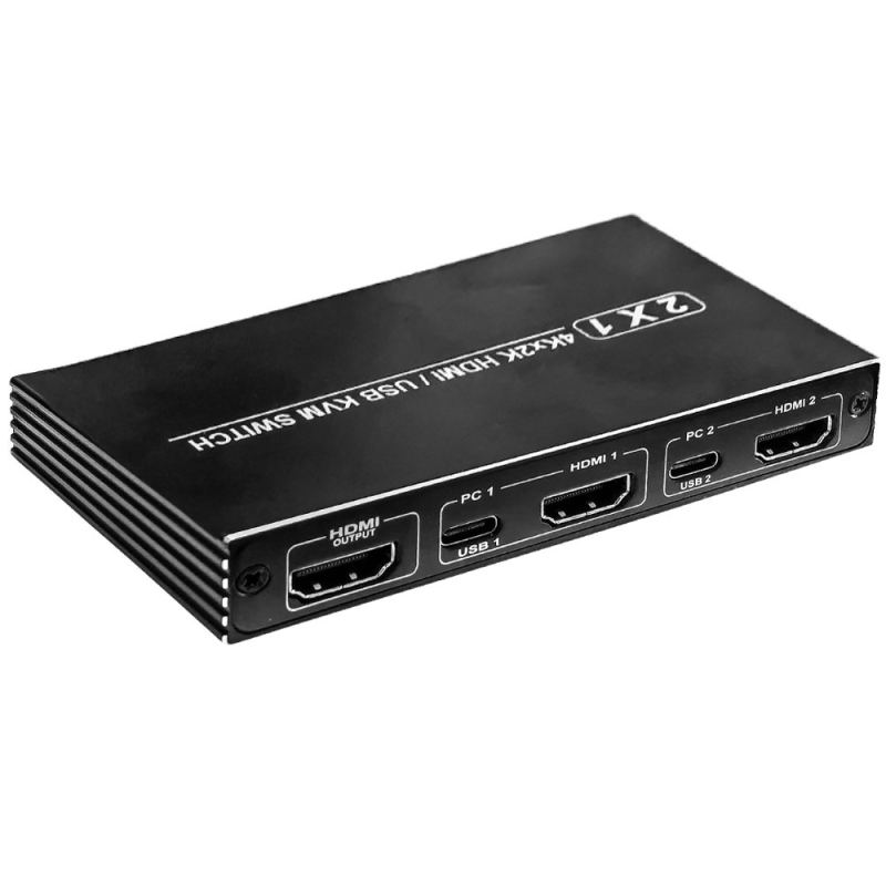 HDMI KVM prekidač EL-0002 — 2 ulaza/1 izlaz ili 1 ulaz/2 izlaza, 4K@60Hz, kompatibilan s Windows 7