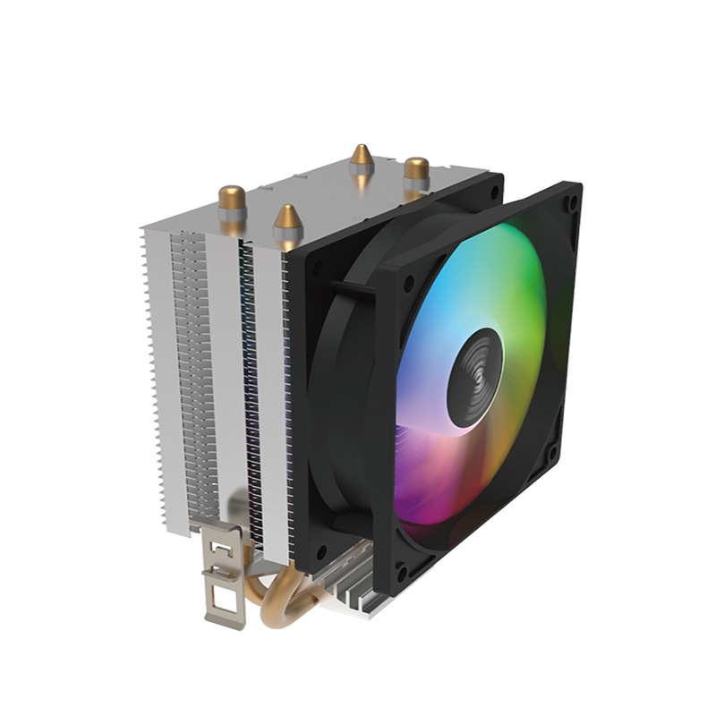 Cooler CPU Ice Sword V90, radiator din cupru cu 2 țevi de transfer termic, ventilator cu rulment de ulei, 1200 RPM, 30 dB