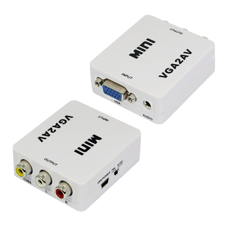 Mini VGA u AV pretvarač – 1080P, Windows 7 kompatibilan, napajanje USB-om