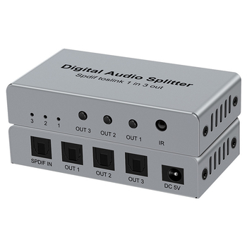 KYFT13 Digitalni optički audio splitter SPDIF Toslink 1x3, napajanje uključeno, daljinski upravljač, OEM dostupan