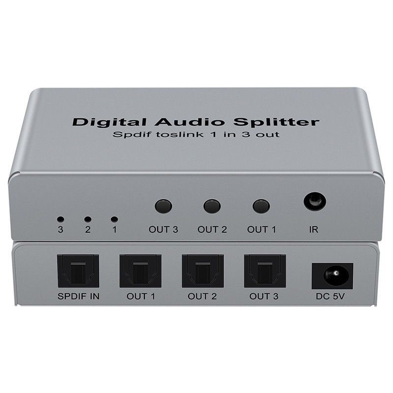 KYFT13 Digitalni optički audio splitter SPDIF Toslink 1x3, napajanje uključeno, daljinski upravljač, OEM dostupan