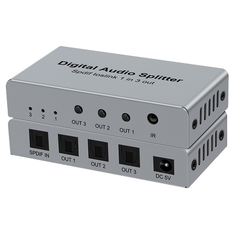 KYFT13 Digitalni optički audio splitter SPDIF Toslink 1x3, napajanje uključeno, daljinski upravljač, OEM dostupan