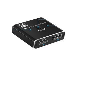 DisplayPort 1.4 dvostrani prekidač s IR daljinskim upravljačem (DP1.4, 8K, dvostrani, IR daljinsko upravljanje, 1080p)
