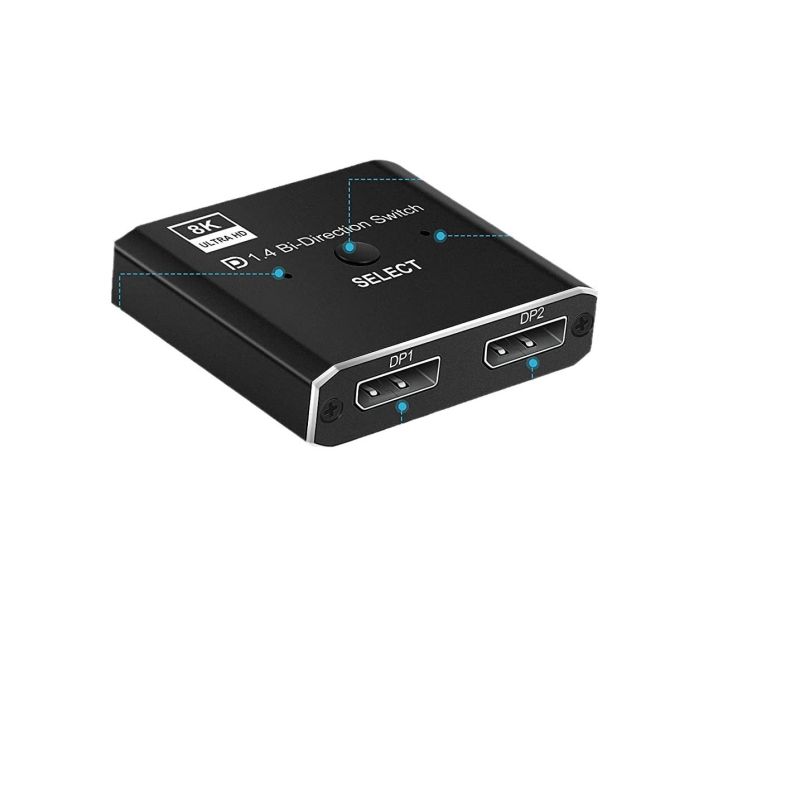 DisplayPort 1.4 dvostrani prekidač s IR daljinskim upravljačem (DP1.4, 8K, dvostrani, IR daljinsko upravljanje, 1080p)