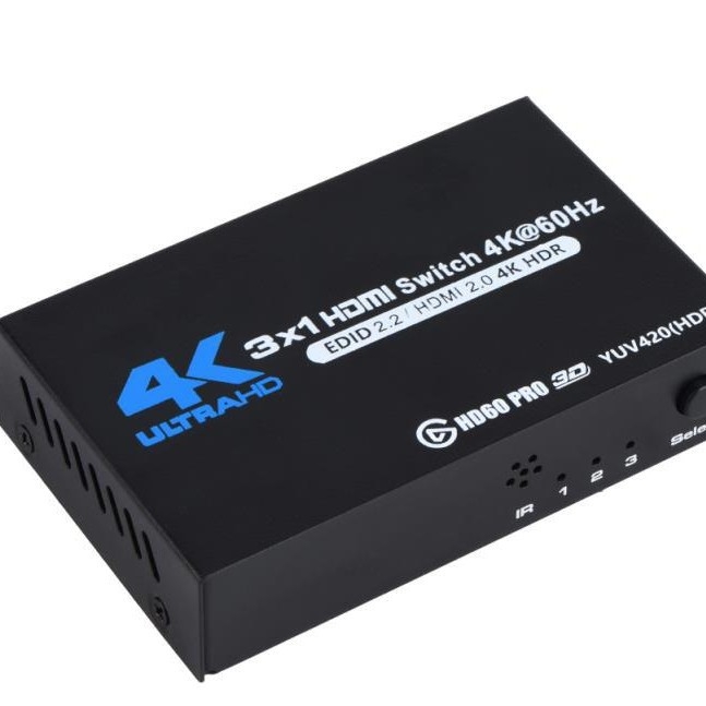 HDMI 2.0 prekidač Ozq2-1, 3 ulaza / 1 izlaz, daljinski upravljač, 4K60Hz, HDCP 2.2