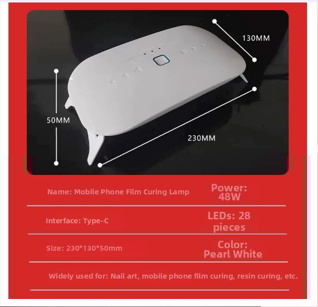 UV лампа за втвърдяване на телефонни филми, модел XX-UV-15, OEM, нетно тегло 106 g, без лицензиран частен етикет