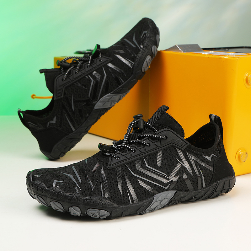 Pantofi pentru trasee pe râu – talpă din cauciuc natural, exterior din plasă, uscare rapidă, bandă elastică