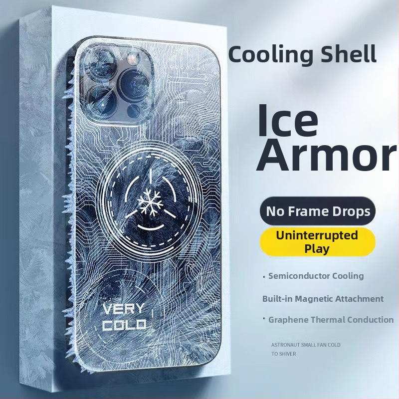 Mobiltelefonhűtő radiátor félvezető hűtéssel és grafén-alapú mágneses hűtéssel, Apple iPhone-hoz, modell WN-16, vezeték nélküli kapcsolat, anyag: fém TPU