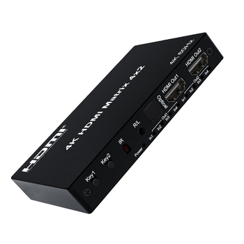 Matrice video HDMI 2.0 4x2, 4 intrări/2 ieșiri, 4K60Hz, separare audio prin fibră optic și 3,5 mm