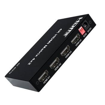 Matrice video HDMI 2.0 4x2, 4 intrări/2 ieșiri, 4K60Hz, separare audio prin fibră optic și 3,5 mm