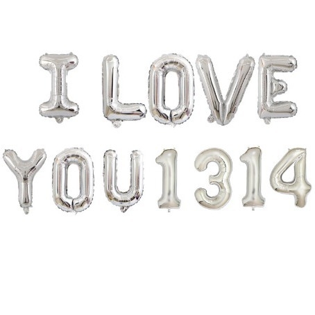 Lucky balloon set aluminijskih folijskih balona s brojkama ILOVEYOU1314, bez otisnutog logotipa, za vjenčanu dekoraciju