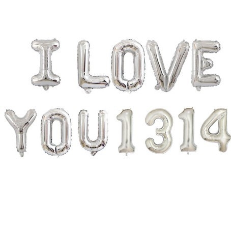 Lucky balloon set aluminijskih folijskih balona s brojkama ILOVEYOU1314, bez otisnutog logotipa, za vjenčanu dekoraciju