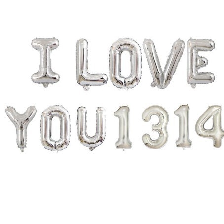 Lucky balloon set aluminijskih folijskih balona s brojkama ILOVEYOU1314, bez otisnutog logotipa, za vjenčanu dekoraciju