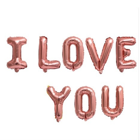 Lucky balloon set aluminijskih folijskih balona s brojkama ILOVEYOU1314, bez otisnutog logotipa, za vjenčanu dekoraciju