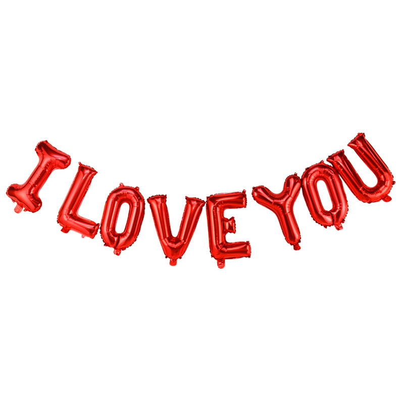 Lucky balloon set aluminijskih folijskih balona s brojkama ILOVEYOU1314, bez otisnutog logotipa, za vjenčanu dekoraciju