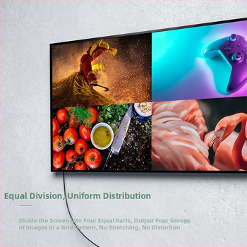 4-port HDMI prekidač/razdjelič, 4 ulaza-1 izlaz, 4K 3840×2160/1920×1080, kabel duljine 1 m, upravljanje napajanjem, daljinski upravljač