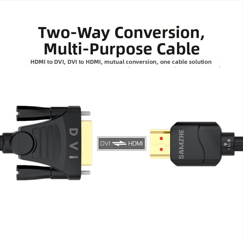 HDMI–DVI obojstranný adaptér kábel, meďné vodiče, zlaté konektory, model DH-8015